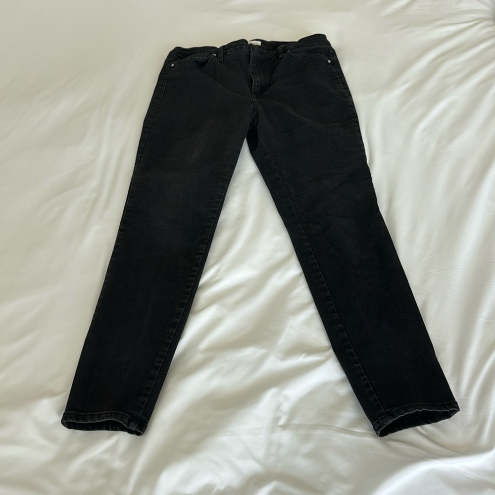 Black straight leg jeans